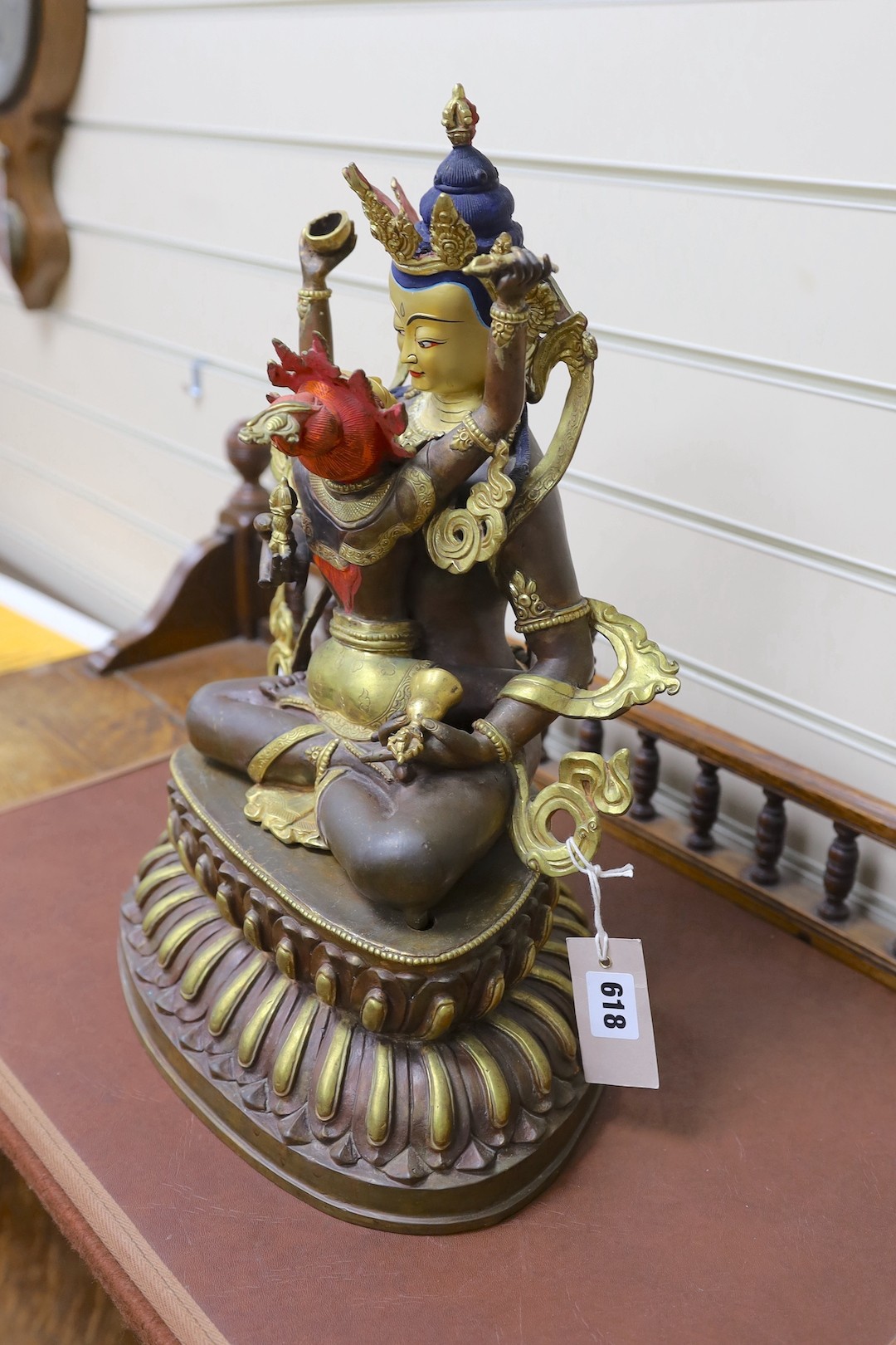 An Indian bronze buddha